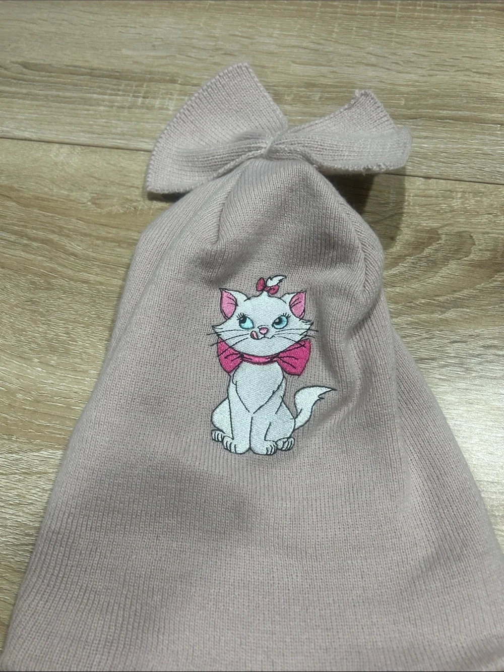 Aristocrats embroidered Pink Bow Hat - Soft Knit